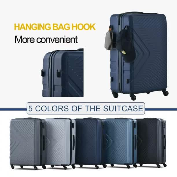 3-Piece Set: Hardshell Lightweight Suitcase with TSA Lock Spinner Wheels