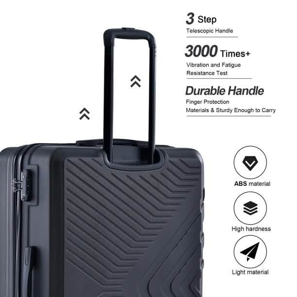 3-Piece Set: Hardshell Lightweight Suitcase with TSA Lock Spinner Wheels