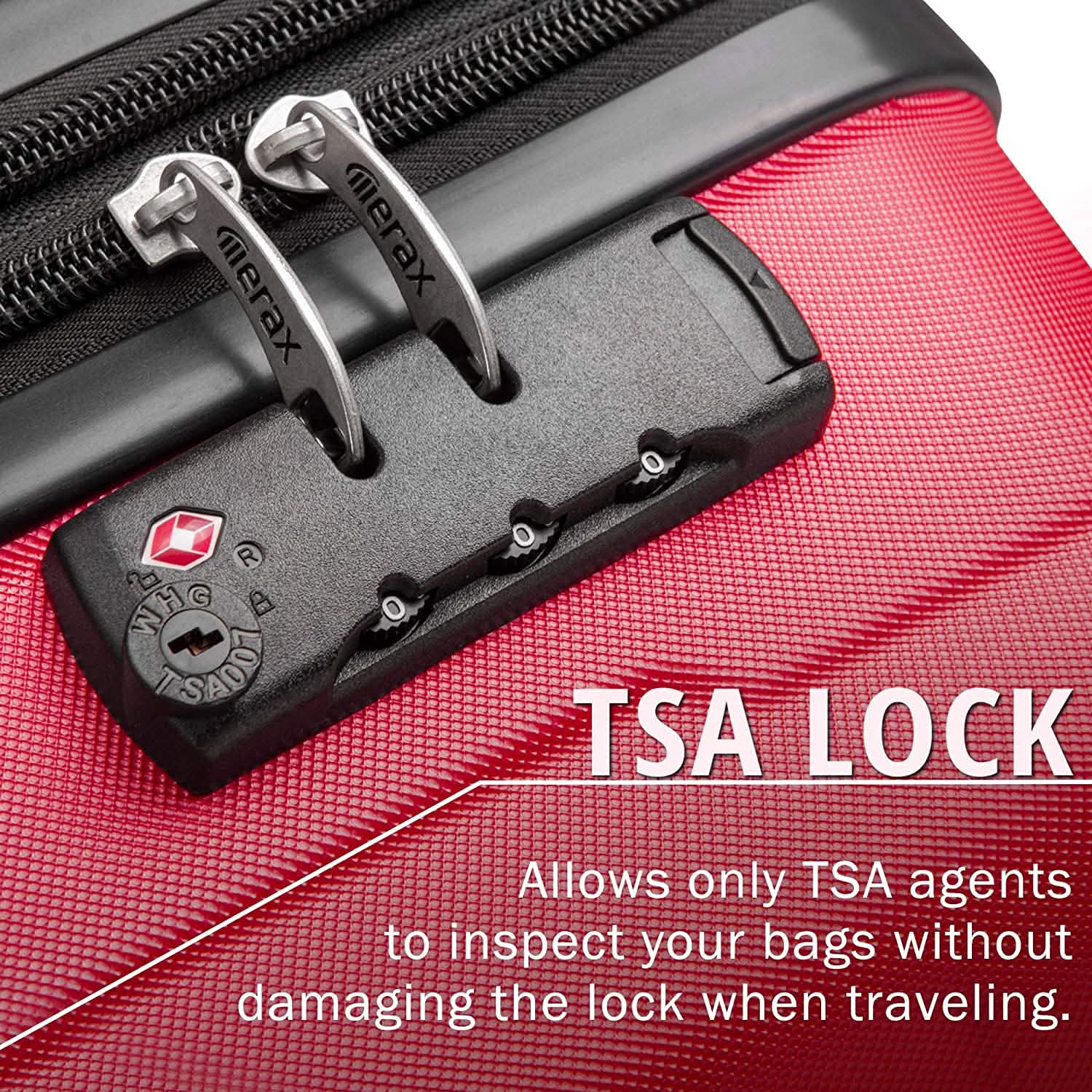 3-Piece Set: Lightweight Hard Luggage with Swivel Wheels and TSA Lock