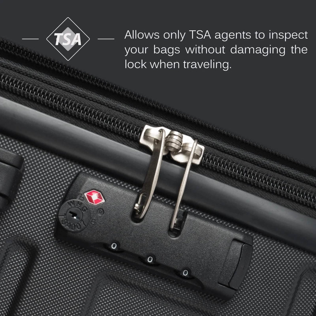 3-Piece Set: Luggage Set Hardside Spinner Suitcase With TSA Lock