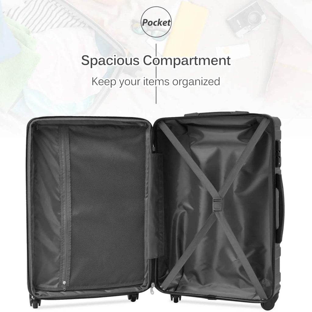 3-Piece Set: Luggage Set Hardside Spinner Suitcase With TSA Lock