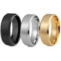 3-Piece Set: Men's Stainless Steel Comfort Fit Wedding Band Ring