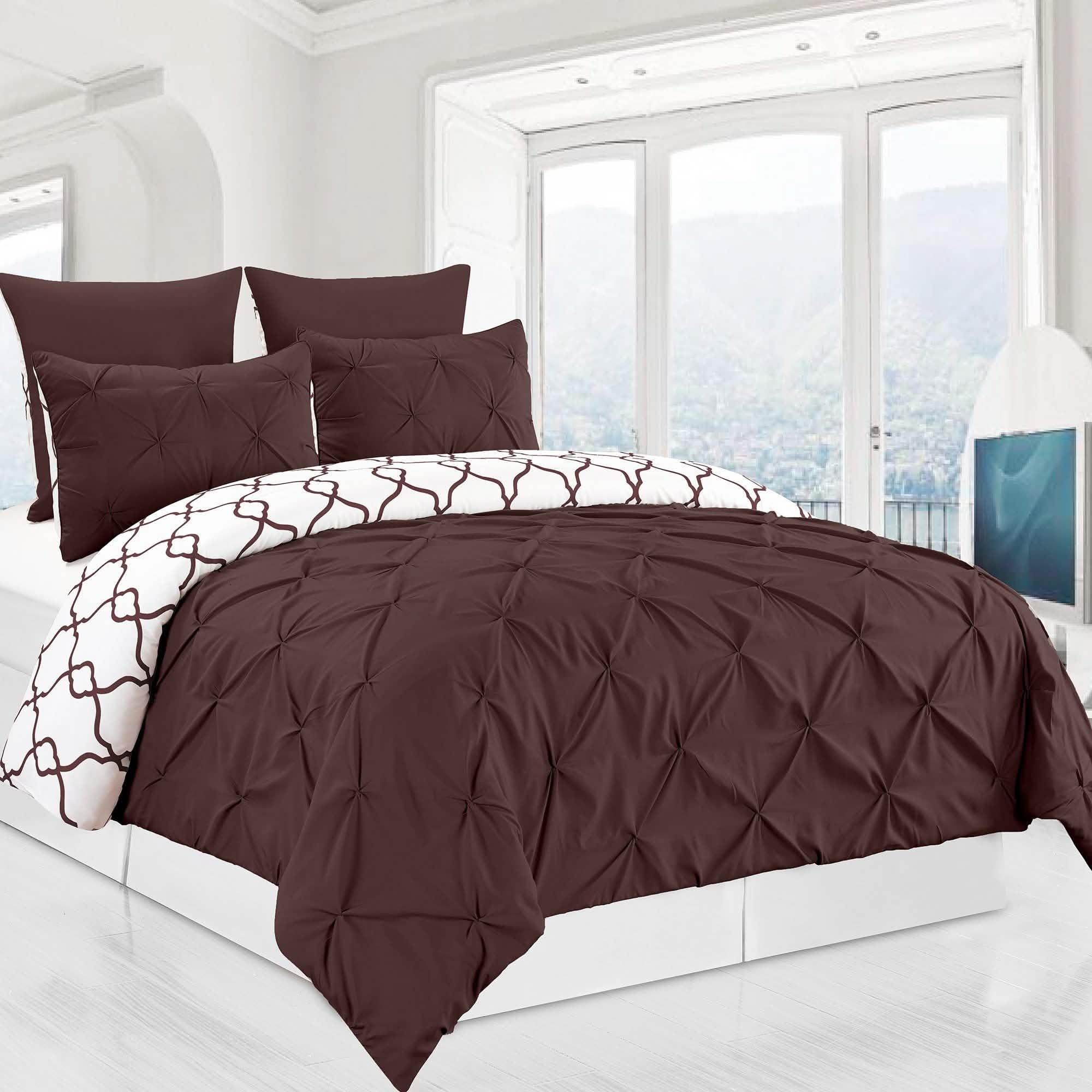 3-Piece Set: Reversible Premium Pintuck Duvet Cover and Shams