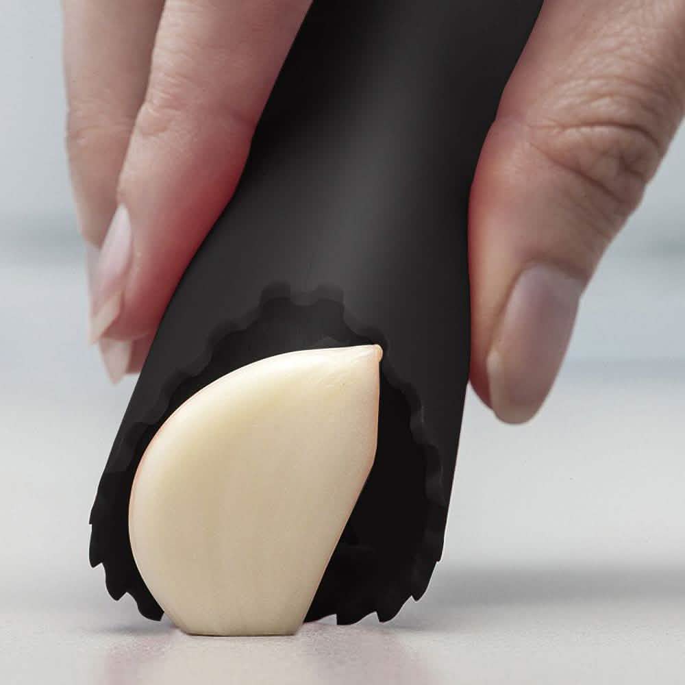3-Piece Set: Stainless Steel Garlic Crusher Press and Peeler with Cleaning Brush