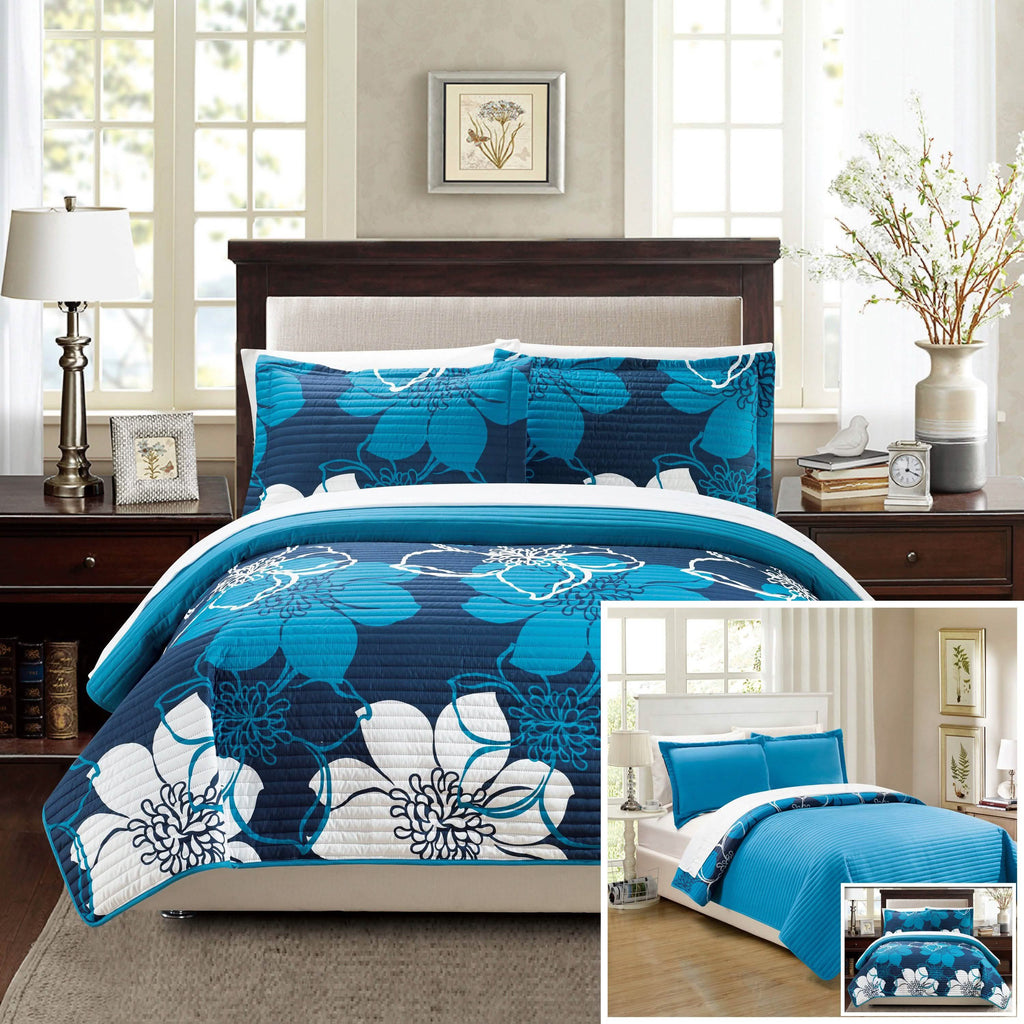 3-Piece Set: Woodside Twin, Queen or King Bedding Quilt Set