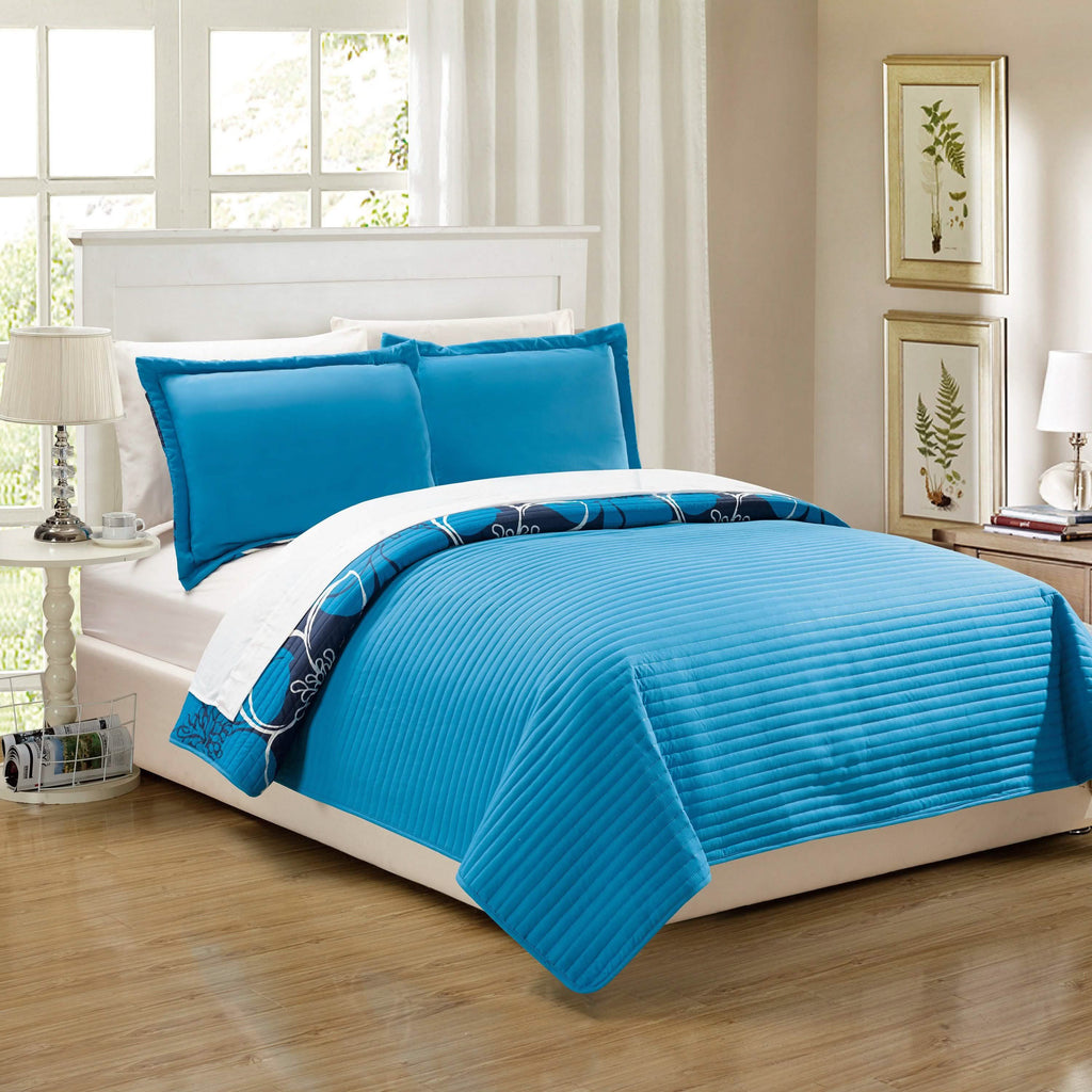 3-Piece Set: Woodside Twin, Queen or King Bedding Quilt Set