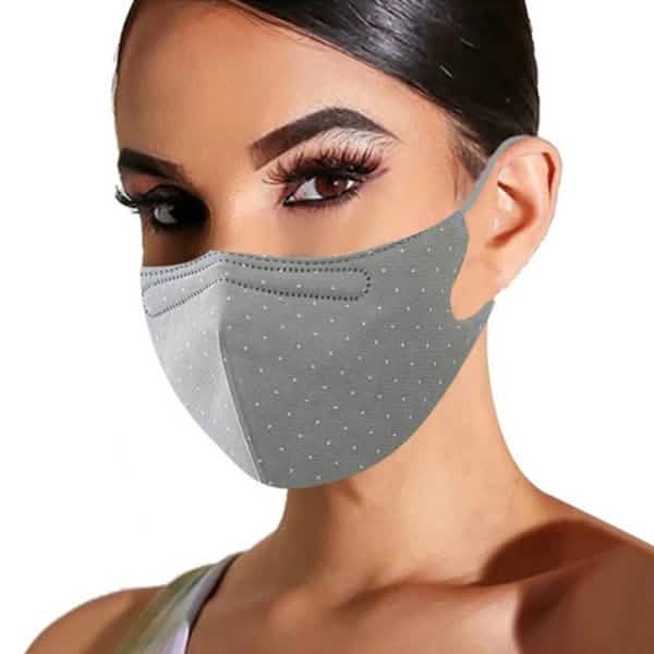 3-Piece: Solid Color Polka Dot Print Adjustable Face Mask