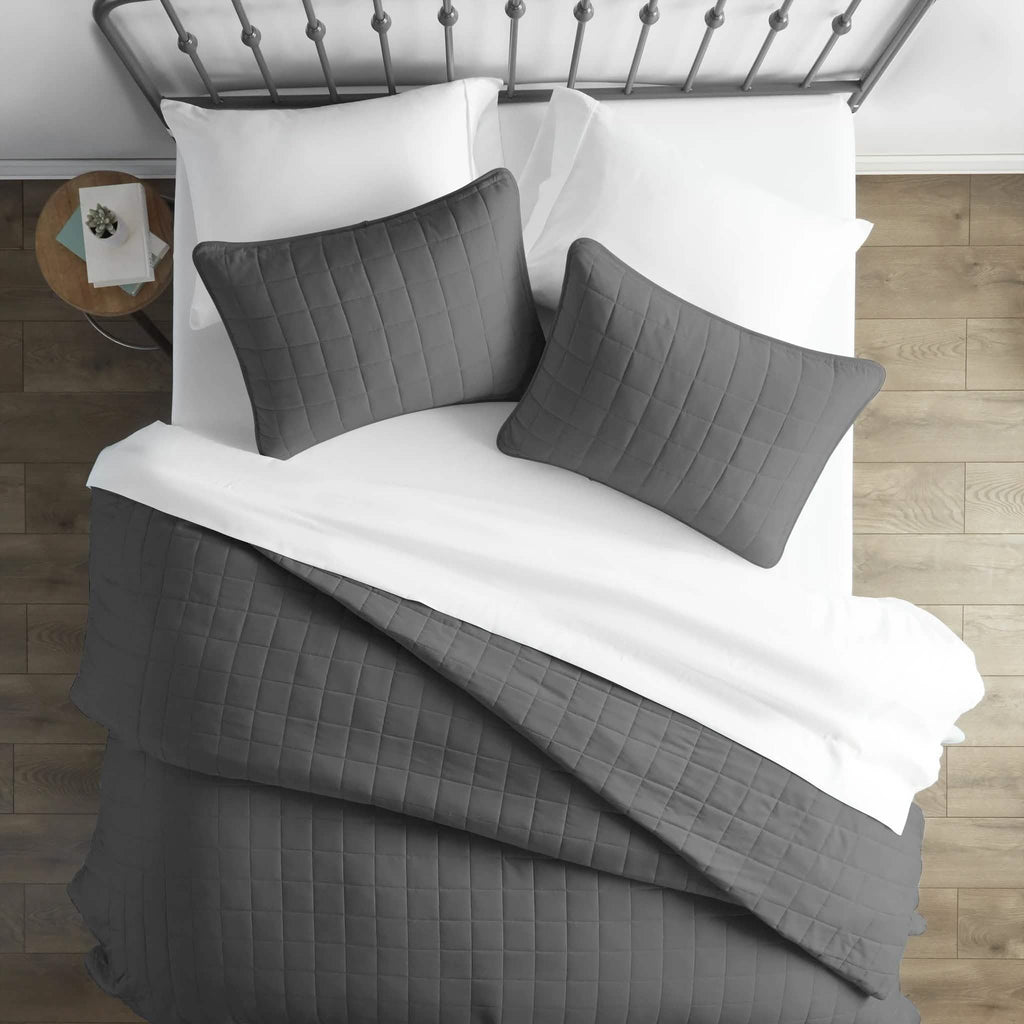 3-Piece: Square Quilted Coverlet Set