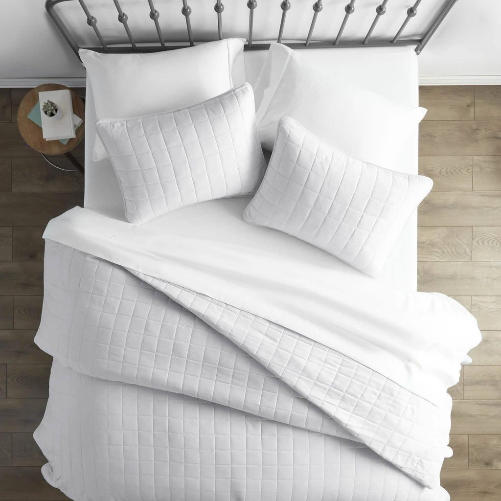 3-Piece: Square Quilted Coverlet Set