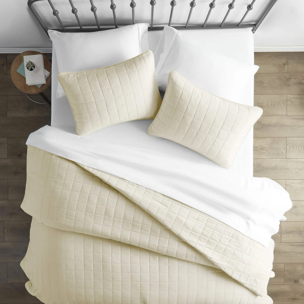 3-Piece: Square Quilted Coverlet Set