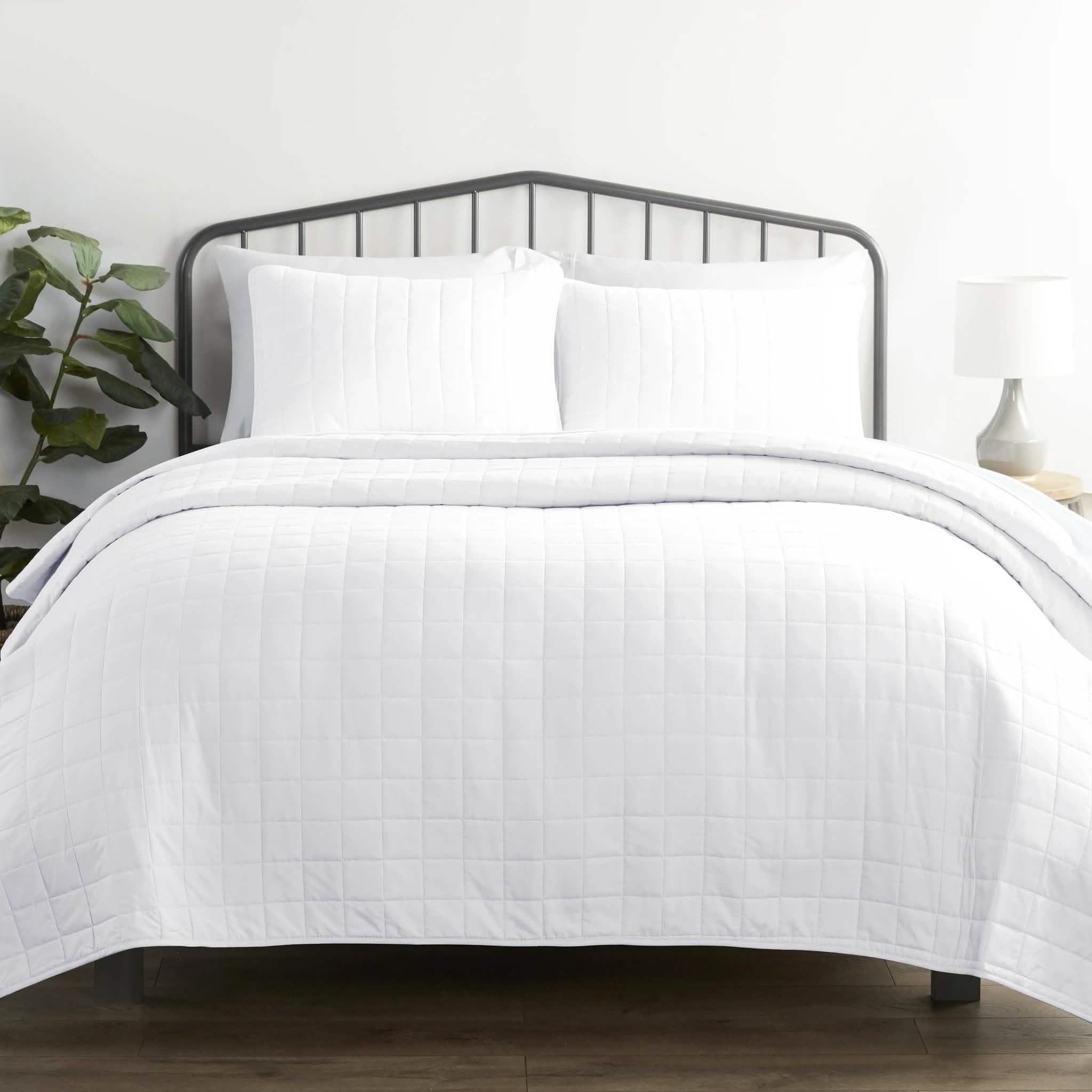 3-Piece: Square Quilted Coverlet Set
