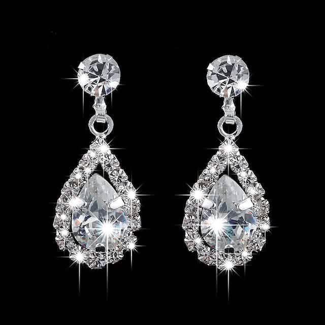 3-Piece: Women's Diamond Cubic Zirconia Necklace Earrings Set