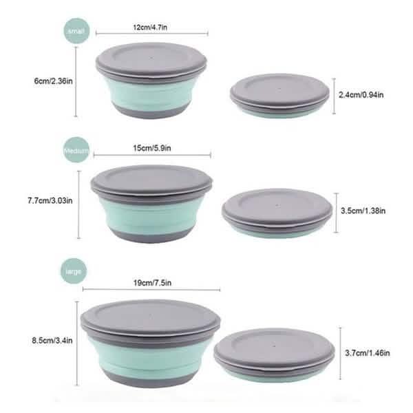 3-Pieces: Folding Camping Bowl Set