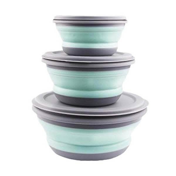 3-Pieces: Folding Camping Bowl Set