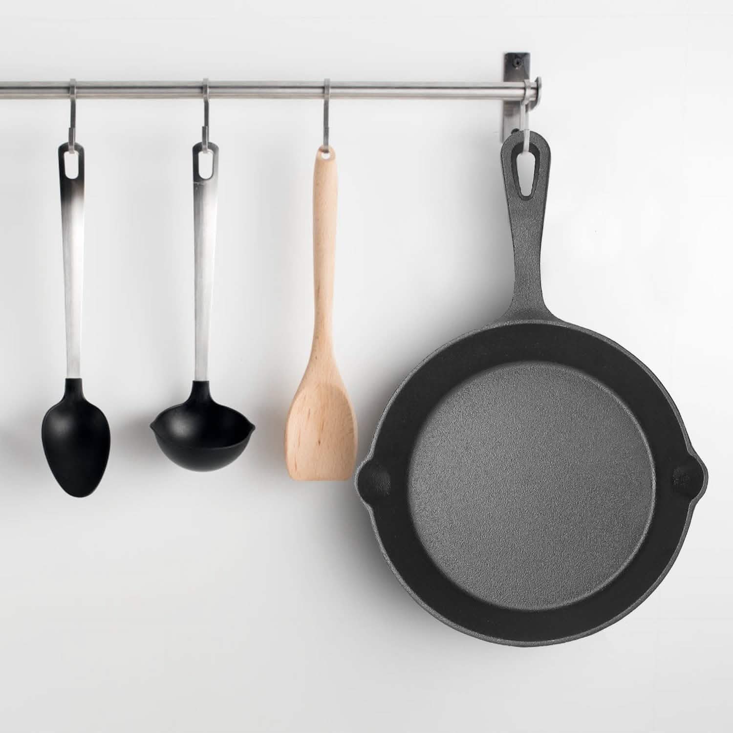 3-Pieces: Pre-Seasoned Cast Iron Skillet