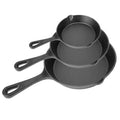 3-Pieces: Pre-Seasoned Cast Iron Skillet