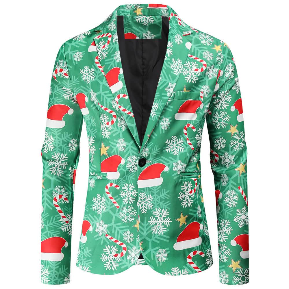 3-Pieces Set: Fun Ugly Christmas Costumes For Men - Complete Xmas Suit: Includes Jacket, Pants