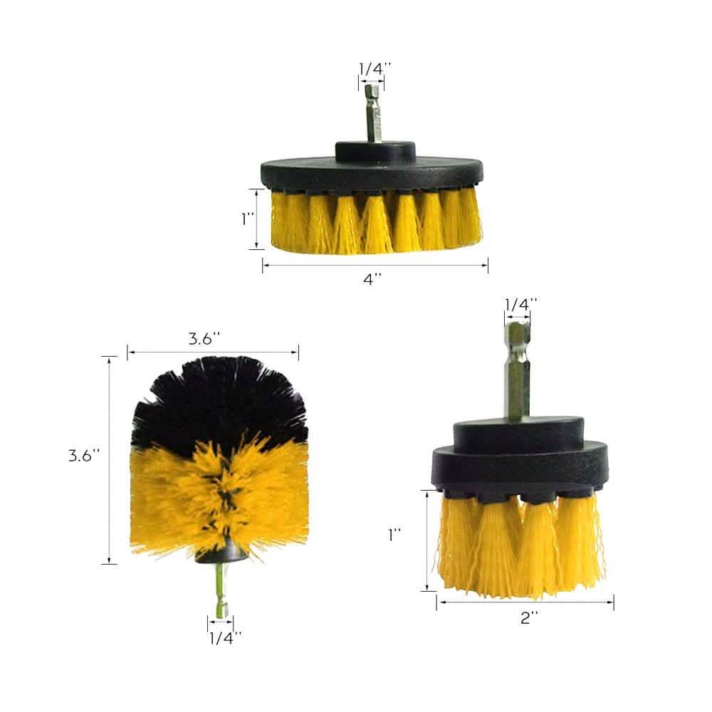 3-Pieces Set: Power Scrubber Brush Set Drill Scrubber Cleaning Brush