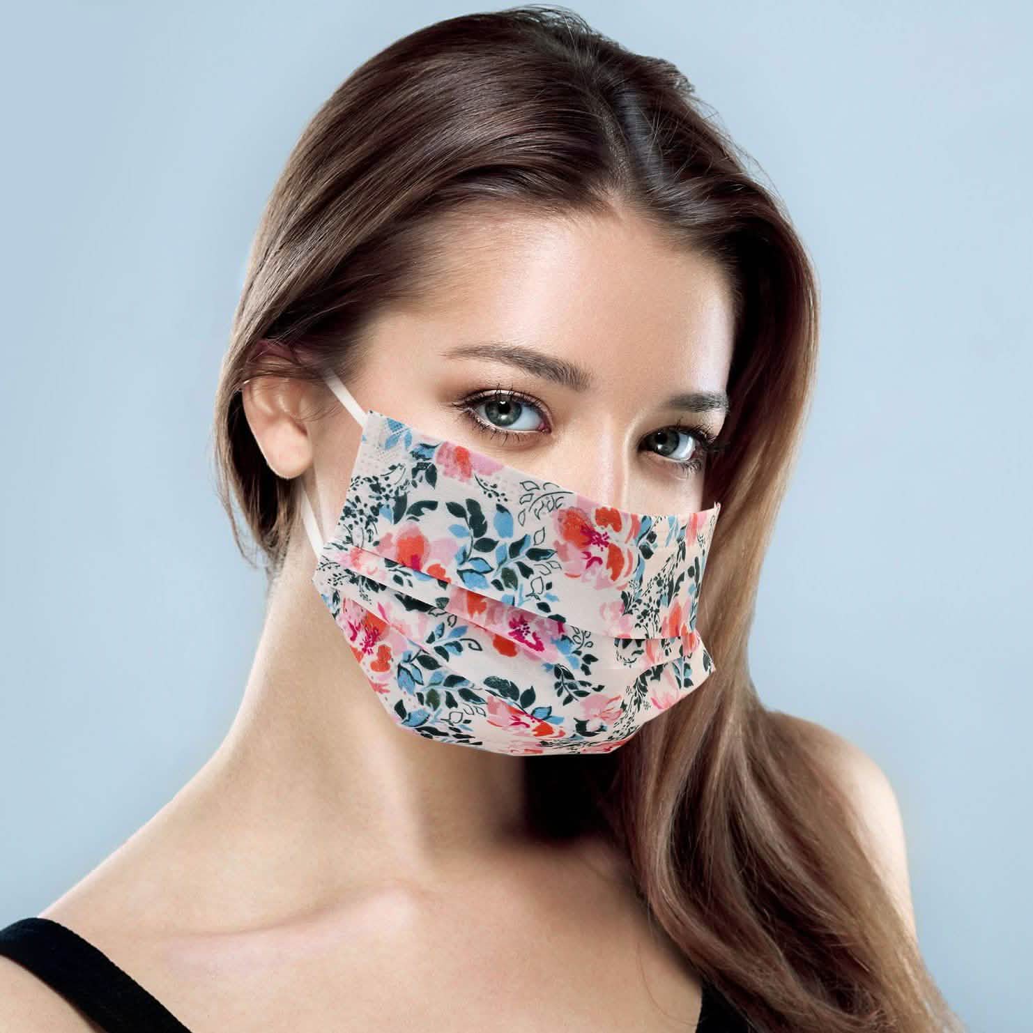 3-Ply Disposable Floral Mask
