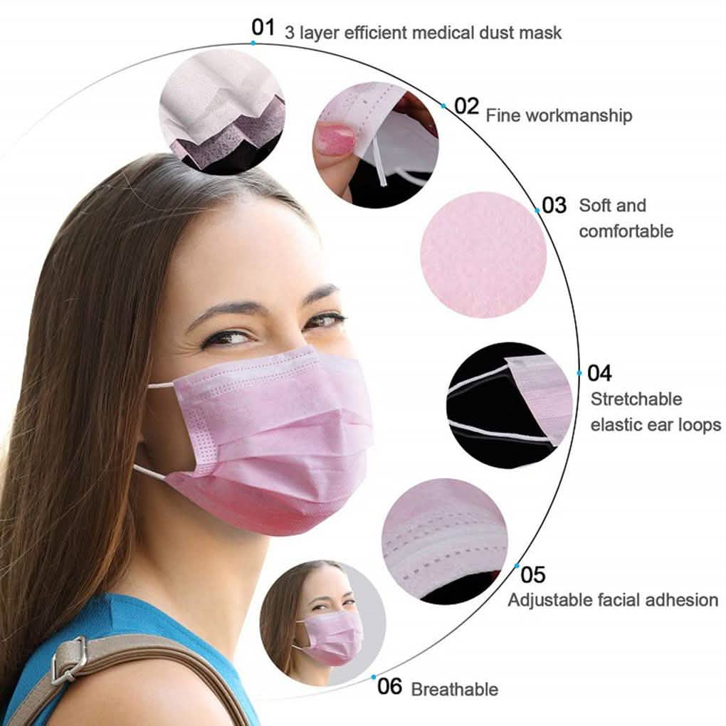 3-Ply Disposable Non-Medical Sanitary Surgical Earloop Face Mask Lot