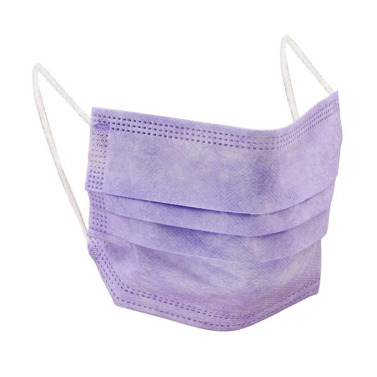 3-Ply Disposable Purple Mask