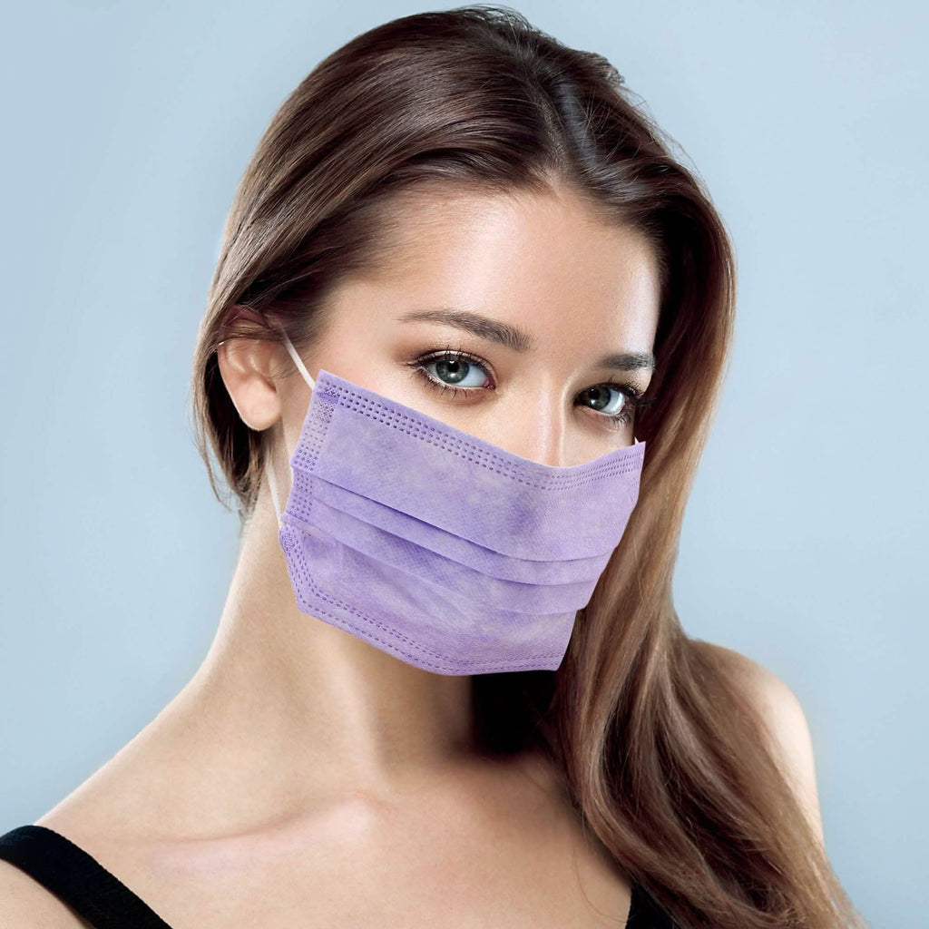 3-Ply Disposable Purple Mask