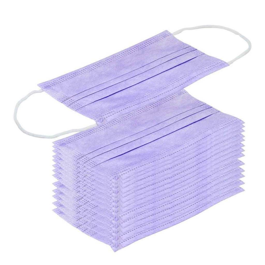 3-Ply Disposable Purple Mask