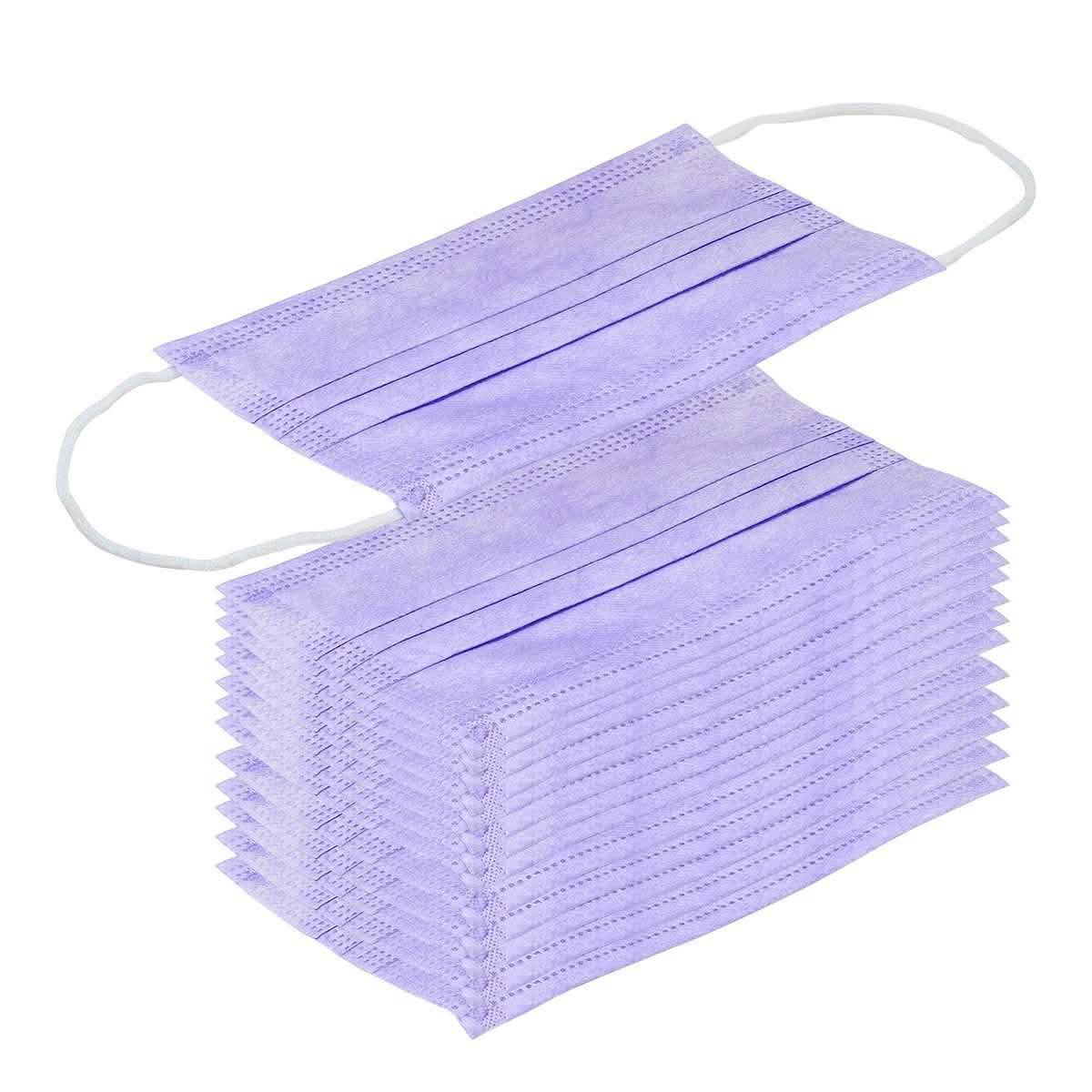 3-Ply Disposable Purple Mask