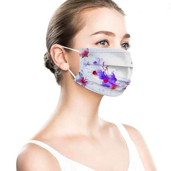 3-Ply Ear Loop Butterfly Printed Mask