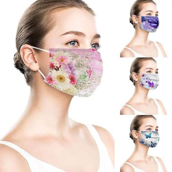 3-Ply Ear Loop Butterfly Printed Mask