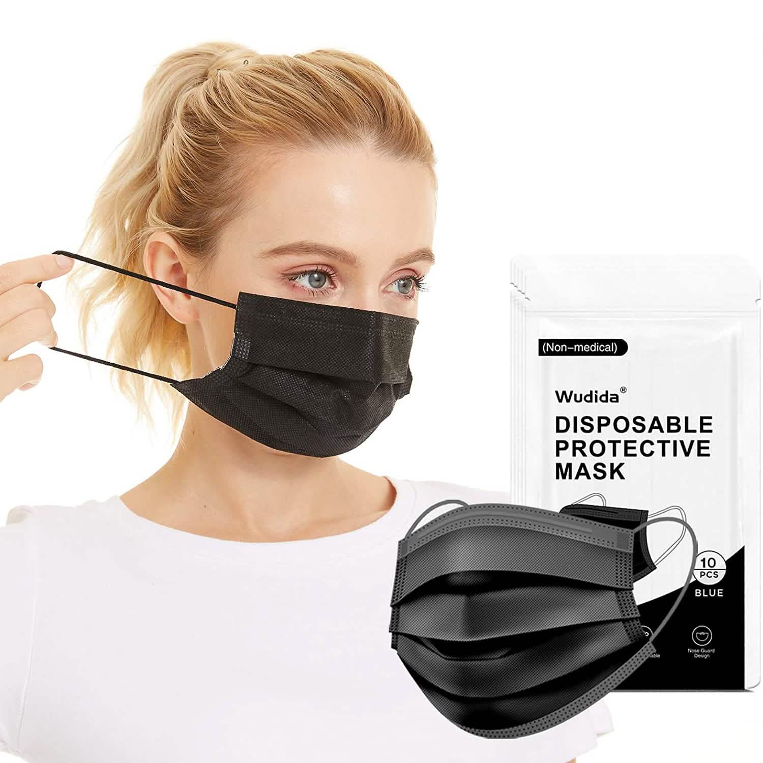 3-Ply Non-Woven Cup Dust Disposable Face Masks with Elastic Earloop