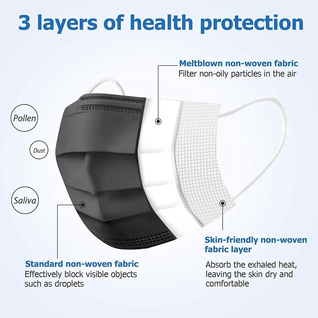 3-Ply Non-Woven Cup Dust Disposable Face Masks with Elastic Earloop