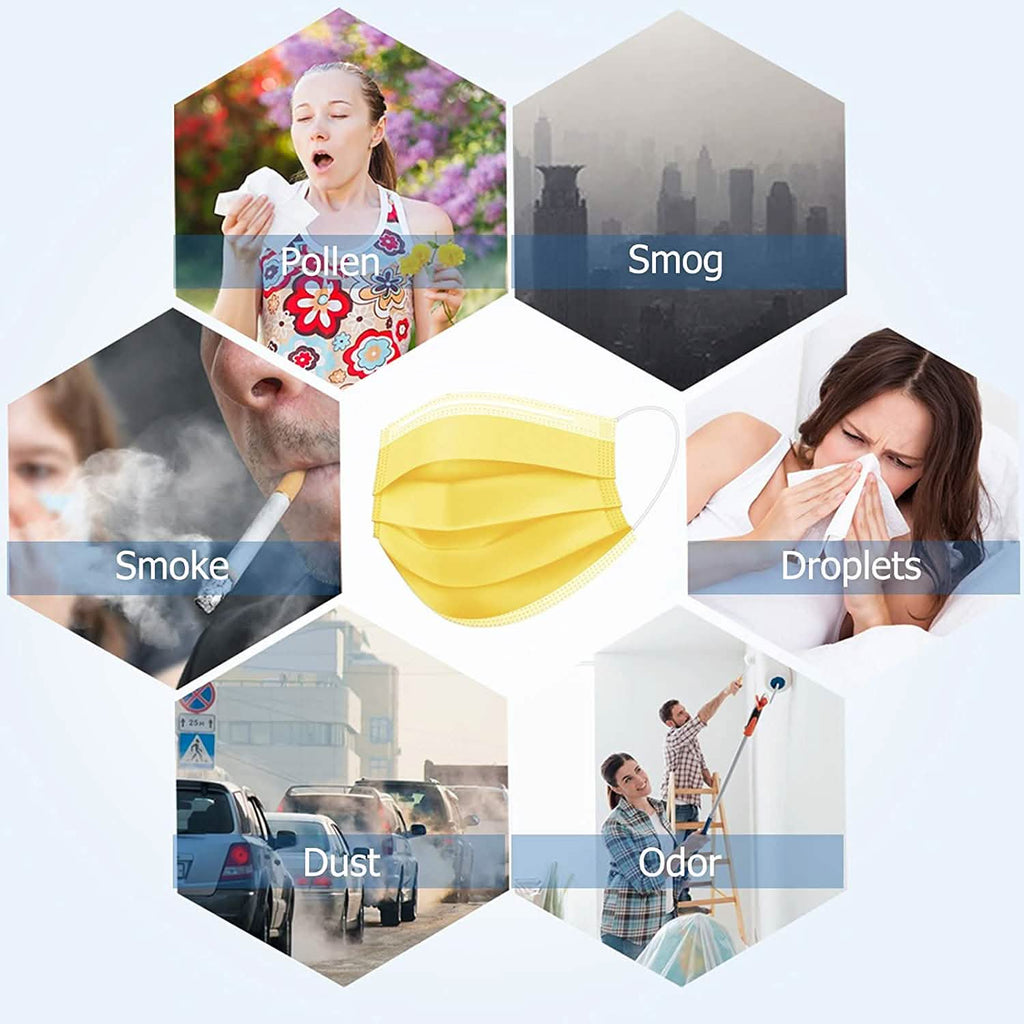 3-Ply Non-Woven Cup Dust Disposable Face Masks with Elastic Earloop
