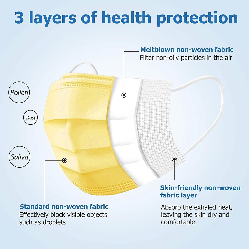 3-Ply Non-Woven Cup Dust Disposable Face Masks with Elastic Earloop