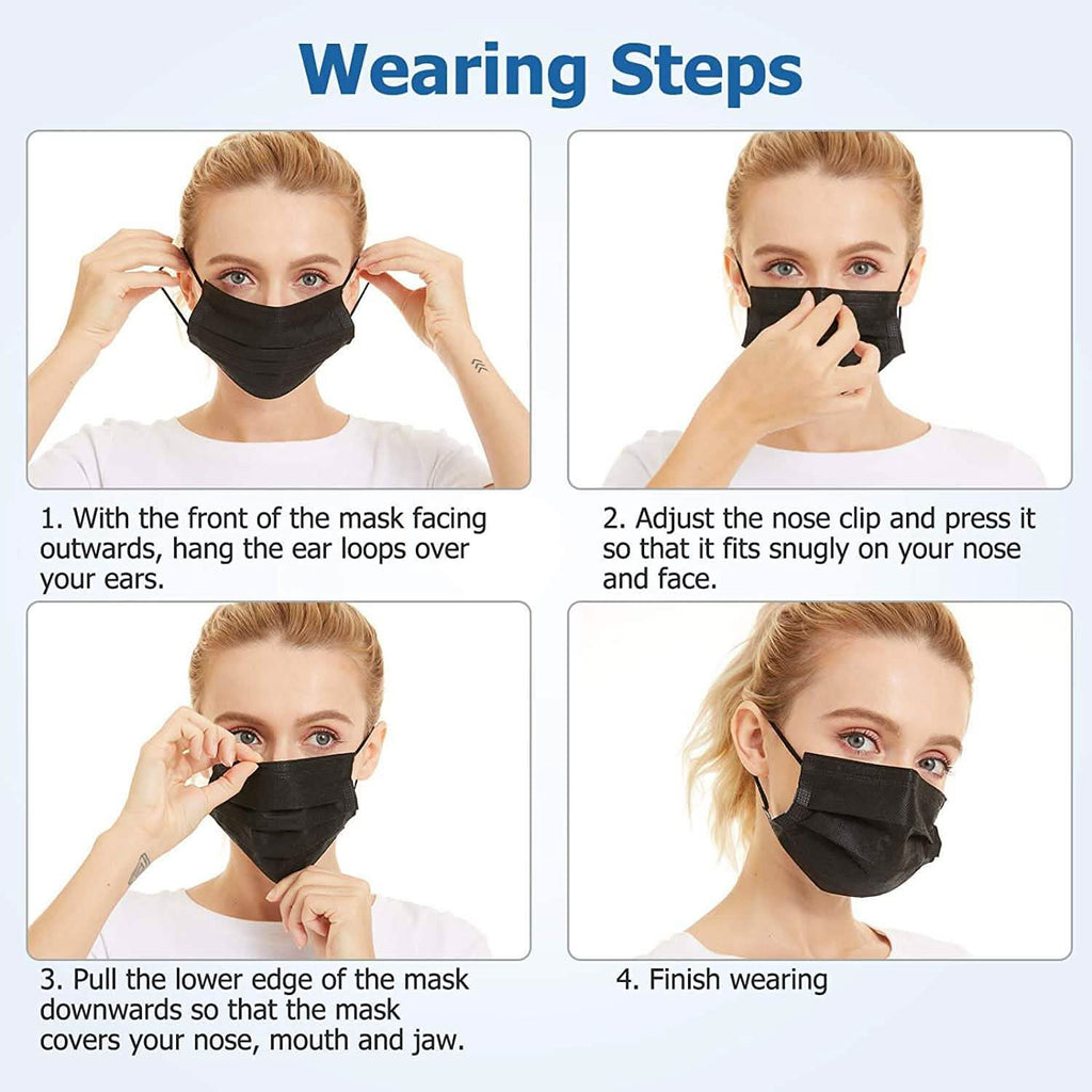 3-Ply Non-Woven Cup Dust Disposable Face Masks with Elastic Earloop