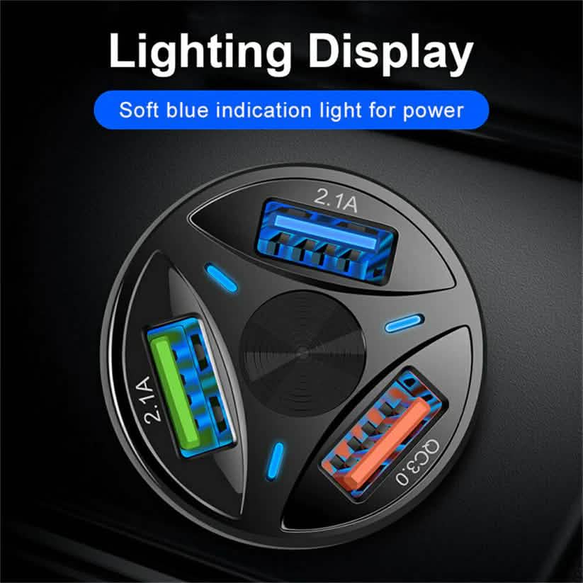 3-Port LED Car Charger