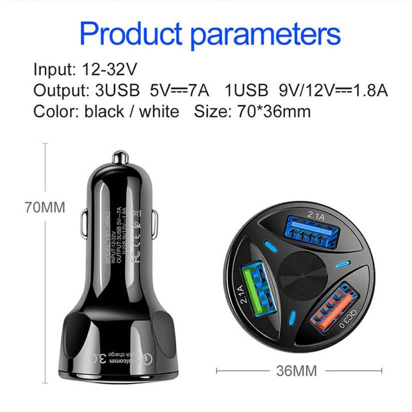 3-Port LED Car Charger