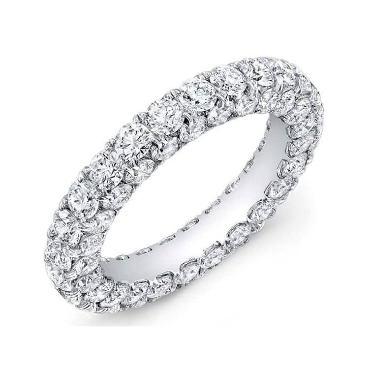 3-Row Cubic Zirconia Eternity Ring