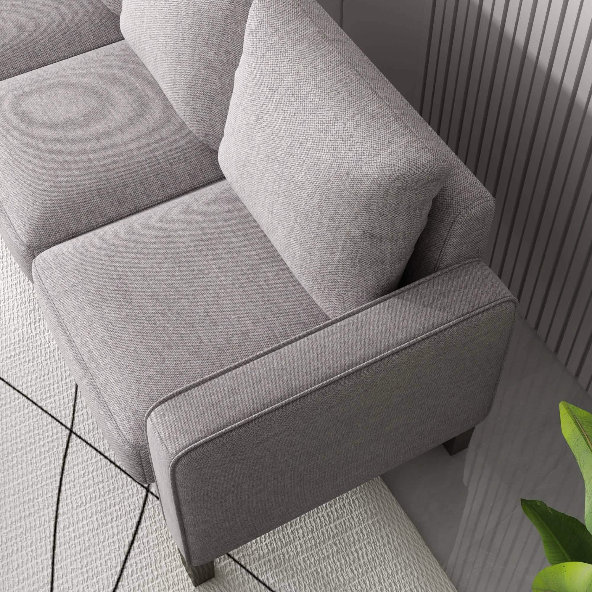 3-Seat Sofa for Living Room-Modern Fabric Sofa Couch with Storage