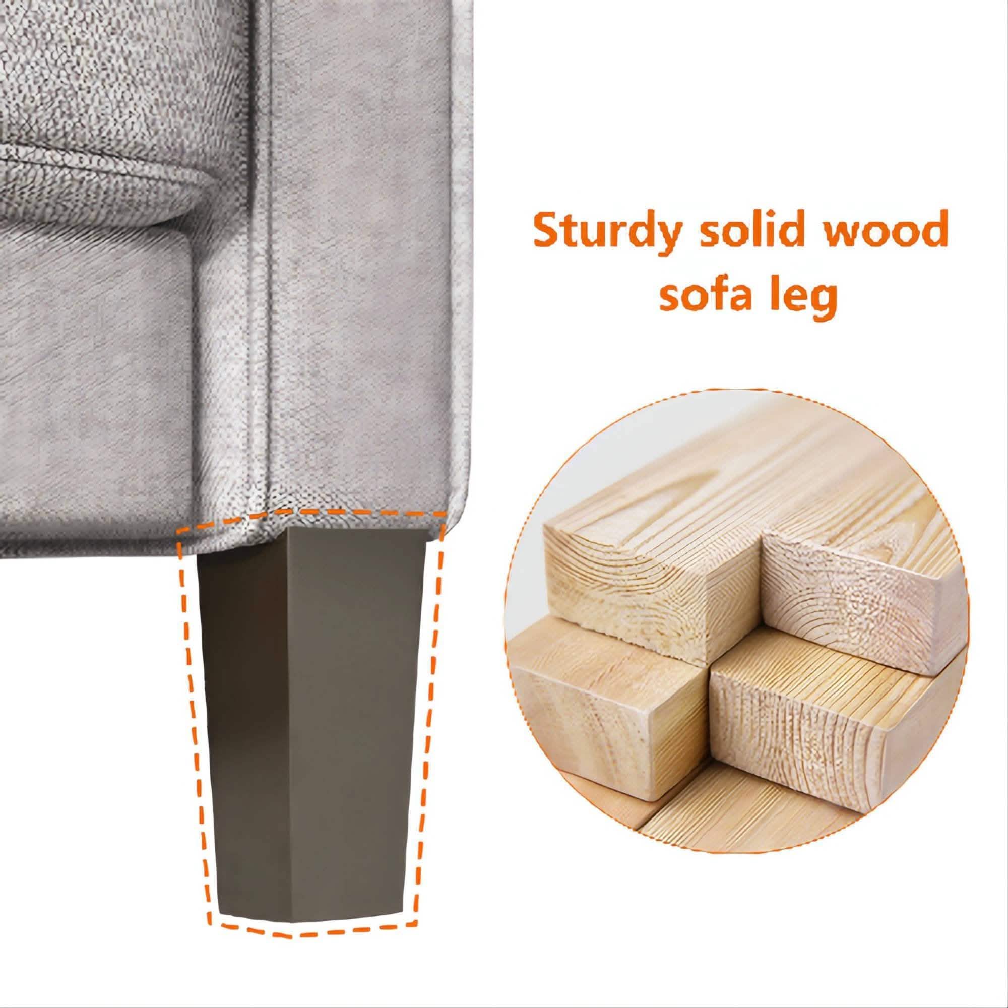 3-Seat Sofa for Living Room-Modern Fabric Sofa Couch with Storage