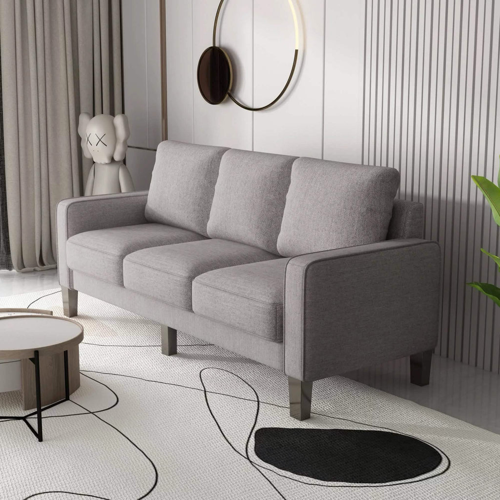 3-Seat Sofa for Living Room-Modern Fabric Sofa Couch with Storage
