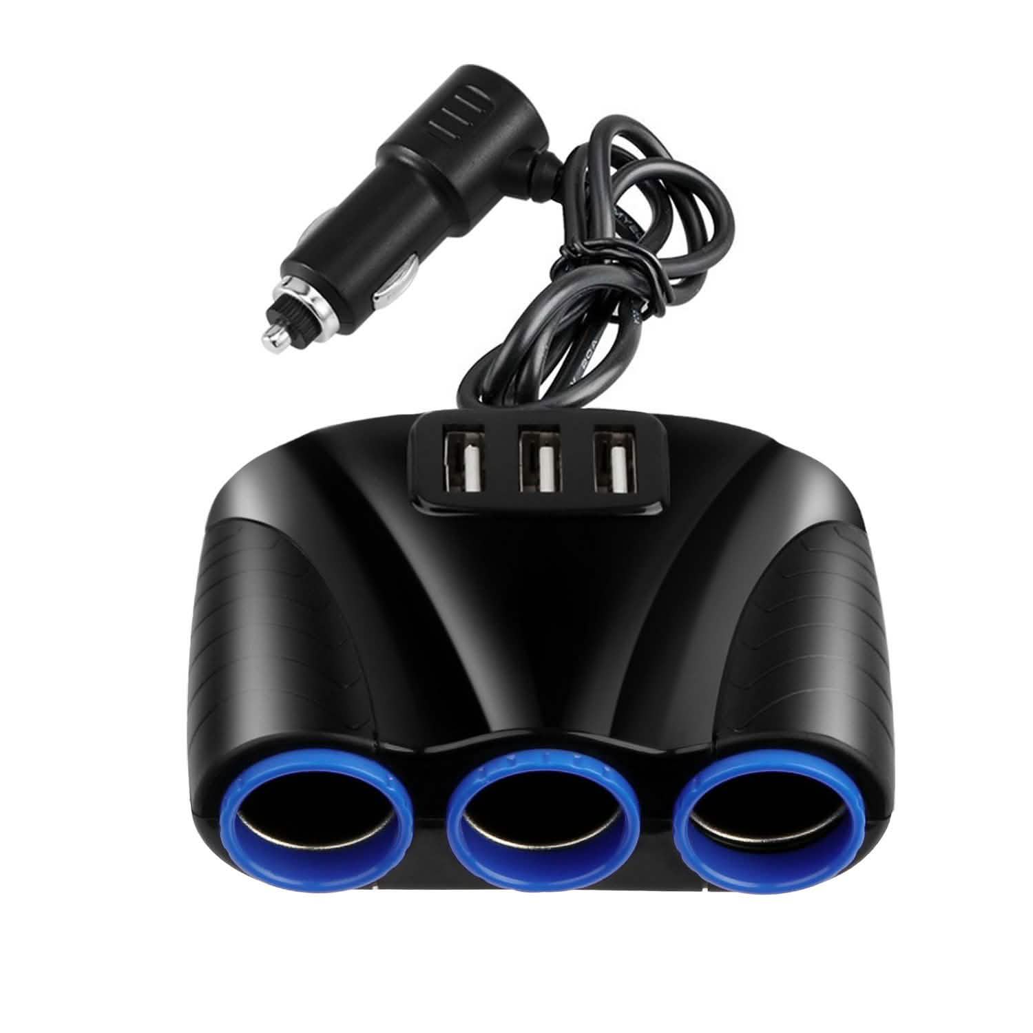 3-Socket Car Cigarette Lighter Splitter