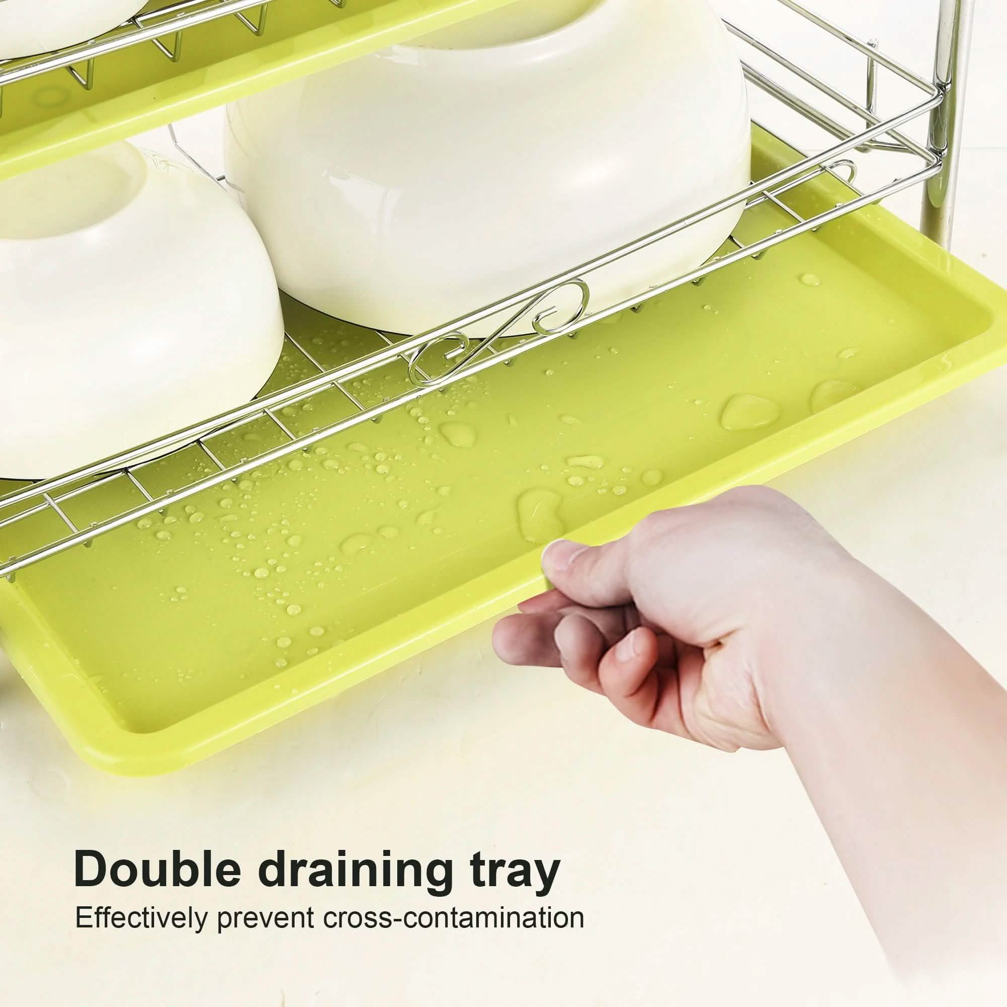3 Tier Dish Drying Rack Drainer Kitchen Storage Board Cutlery Cup Shelf