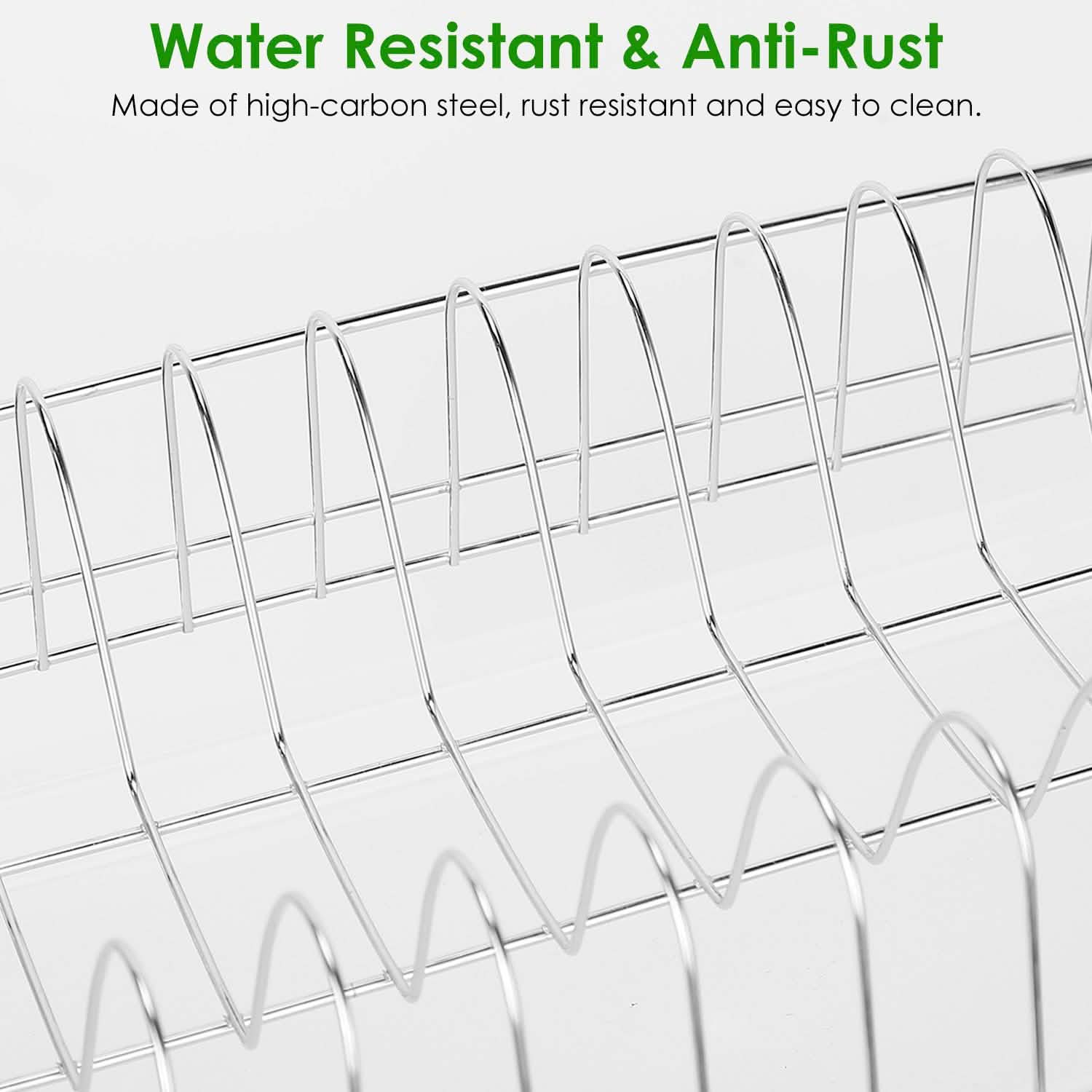 3-Tier Dish Drying Rack Shelf with 3 Drain Trays Chopping Board