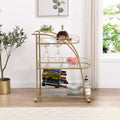 3 Tier Metal Frame Serving Wine Cart with Wheels
