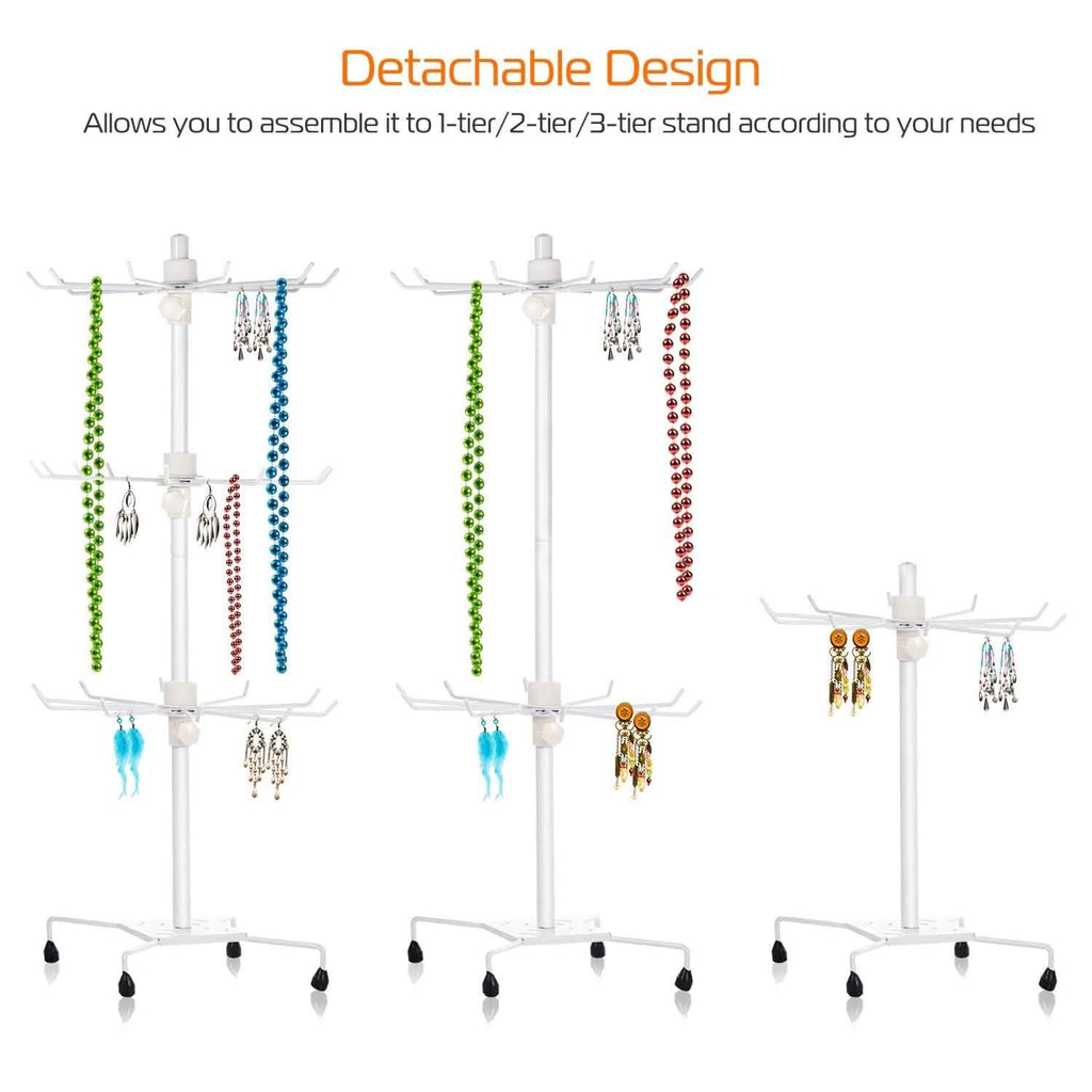 3-Tier Metal Jewelry Rack 30-Hook Necklaces Bracelets Display Stand