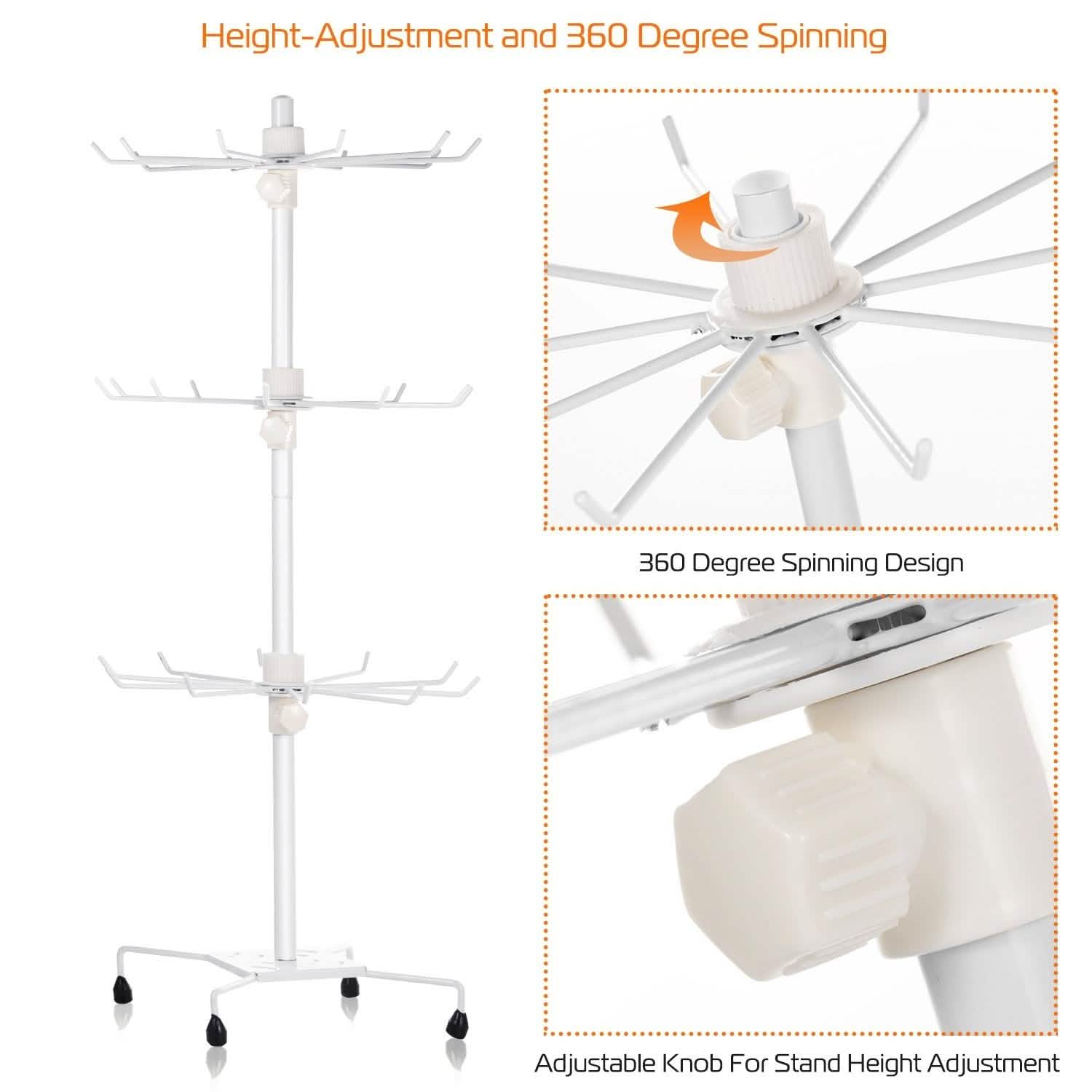 3-Tier Metal Jewelry Rack 30-Hook Necklaces Bracelets Display Stand