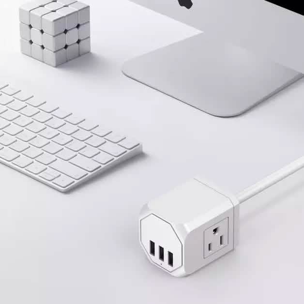 3 Wall Outlets with 3 USB Ports (5ft cord)
