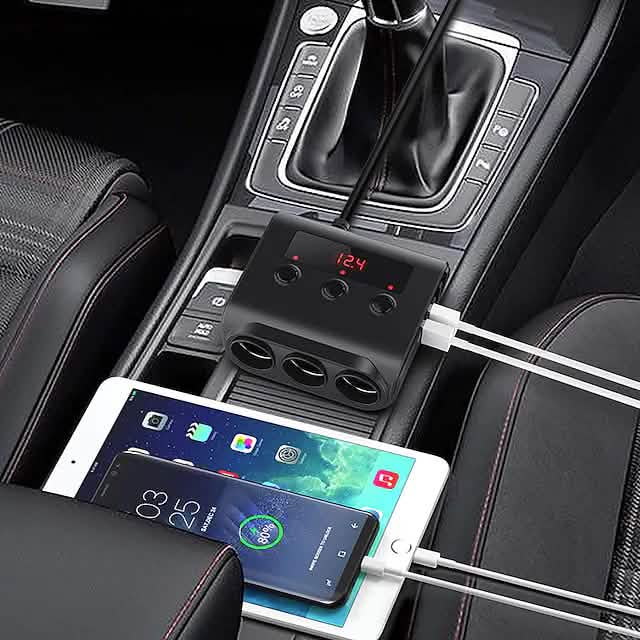 3-Way Car Plug Charger Adapter