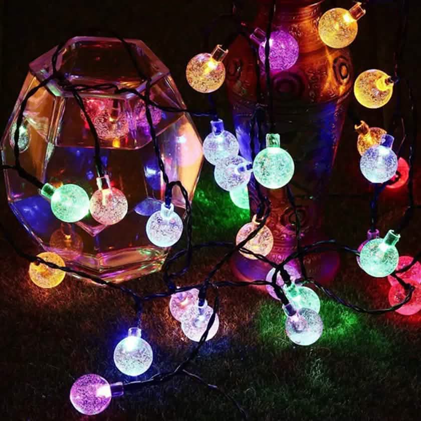 30 LED Solar String Ball Lights Outdoor Waterproof  Garden Decor